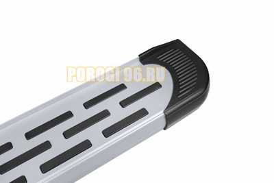 Пороги алюминиевые "Premium Silver" 2250 серебристые Slitkoff для Hyundai Starex H-1 2007-2021