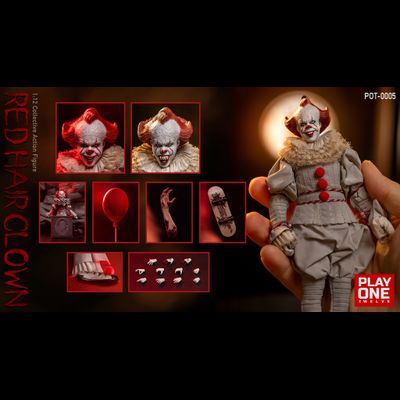 ПРЕДЗАКАЗ - Пеннивайз (Билл Скарсгард, "Оно")  - Коллекционная фигурка 1/12 SCALE Red Hair Clown (POT-0005) - Play One twelve ?ЦЕНА: 12400 РУБ.?