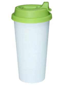 Термостакан с защелкой ЗЕЛЕНАЯ крышка