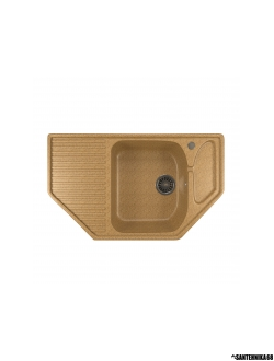 Мойка из искусственного мрамора MIXLINE ML-GM24 угловая с крылом 490*780*170мм