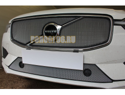 Защита радиатора Volvo XC60 2017- (R-Design) (2 части) chrome верх