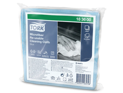 183600 Tork Microfiber Re-Usable Cleaning Cloth микрофибра многоразового использования синяя