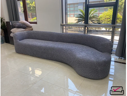 Чехол на 5ти местный диван, на диван с выступом, на кухонный уголок , 280-400 см. Микрофибра Грэй