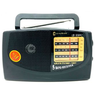 Радиоприемник Luxe Bass  LB-308 / KB-308AC, шнур от сети, с батарейками.