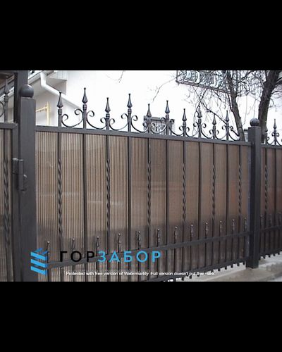 Кованый забор для частного дома KZ1504