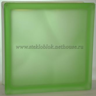 Стеклоблок Vitrablok (Чехия) &quot;Волна&quot;, окрашенный в массе, Зеленый матовый