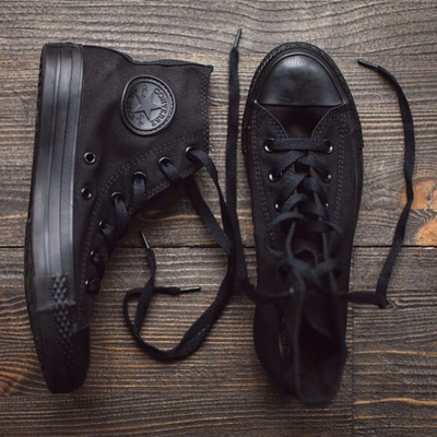 Кеды Конверс высокие черные мужские фото