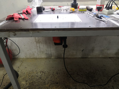 Пластина под СПЕЦ МФУ-2000 (V1 старая версия) для установки фрезера в стол 350*250 ММ. с гравировкой линеек