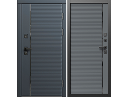 Дверь входная Графит Line с серой панелью