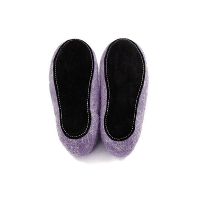 Валяные тапочки сиреневые