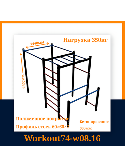 Спортивная площадка Workout W08.16 +качель-гнездо