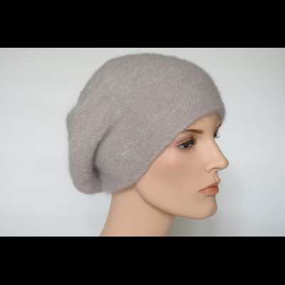 Мохеровый вязаный женский берет Vizio Италия 6945 B бежевый