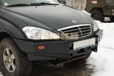 Передний силовой бампер серии Трофи на SsangYong Kyron 2007-2015 (02.080.01)