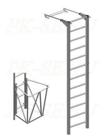 Лестница навесная с металлическими кронштейнами