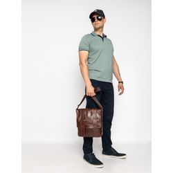Кожаная мужская сумка Moncalvo Premium brown (арт. 5081-53)