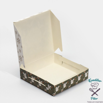 Коробка складная «Новогодний шик», 14 × 14 × 3.5 см