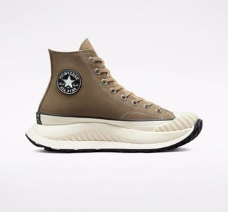 Кеды Converse на платформе низкие с черной полосой белые