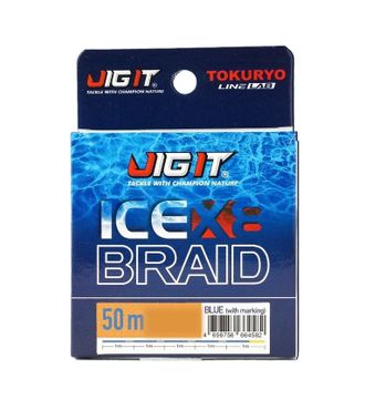 Плетёный шнур Jig It x Tokuryo Ice Braid X8 Blue (with marking) 1.2 PE 50m