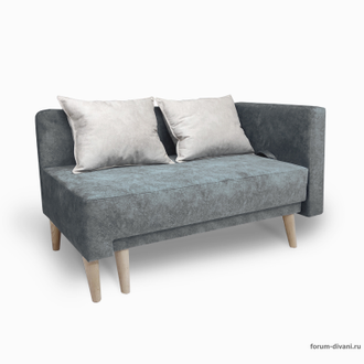 Кушетка Лилия-2, Серая/слоновая кость, правая