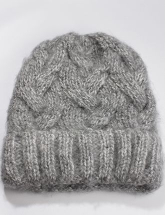 Екатеринбург. Шапка женская "Крупные косы манжет"11212  св.серая, т.серая