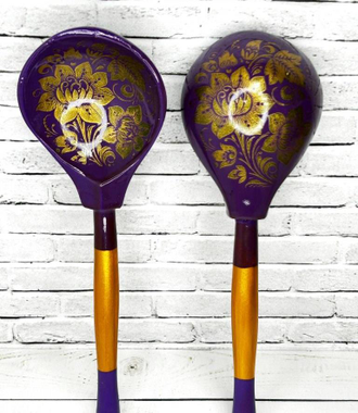 Ложки для музыкальных занятий Кудрина 190*60 мм фиолетовый фон (комплект 2 шт.)