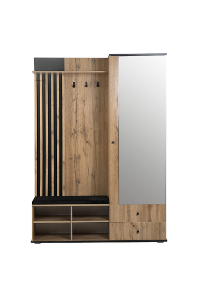 Шкаф для прихожей ЛИБЕРТИ 51.22 (опора 20мм) Дуб Вотан/Черный