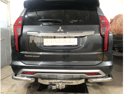 Защита заднего бампера уголки d60 для Mitsubishi Pajero Sport (2021-...)