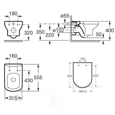 Комплект Roca Dama senso подвесной унитаз + инсталляция + кнопка