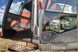 Замена стекла двери Hitachi ZX 330