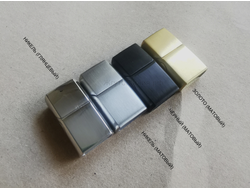 (003) МАГНИТНАЯ ЗАСТЁЖКА ДЛЯ БРАСЛЕТА (НЕРЖАВЕЮЩАЯ СТАЛЬ),  ОТВЕРСТИЕ 6,5x11,5 мм - НИКЕЛЬ (глянец)