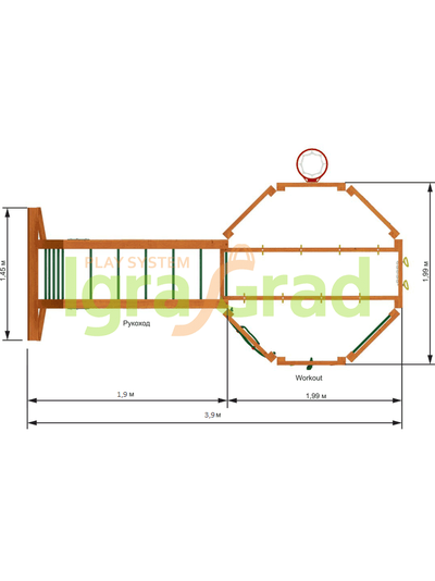 Спортивный комплекс IgraGrad "WorkOut с рукоходом"