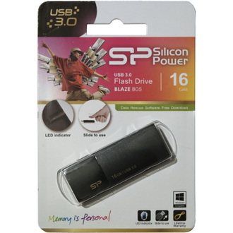 Флеш-память Silicon Power Blaze B05, 16Gb, USB 3.2 G1, SP016GBUF3B05V1K
