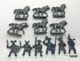 Викинги всадники - 45 мм - серо-синий полиэтилен. 6 фигур