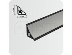 Плинтус для столешницы Thermoplast AP860 11.5х11.5х3000мм Серебро матовое черный уплотнитель