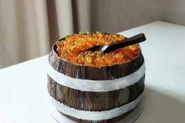 Торт "Бочонок с икрой"