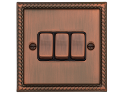 Переключатель 3-клавишный T&J Electric Colossal Antique Copper
