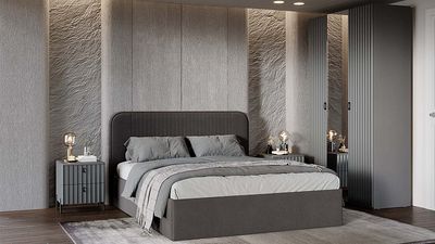 Композиция Спальни ТИФФАНИ Серый Графит/Графит матовый