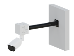 Комплект 2: BOXFORCAM Коробка с сегментом мачты.  Вынос 25 см. для монтажа видеокамер и элементов безопасности. (коробка чёрная/белая)