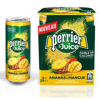 Напиток Perrier газированный с соком ананас-манго 0.25 л