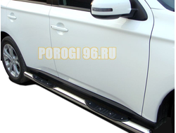Пороги с проступью d76 для Mitsubishi Outlander (2018 -...)