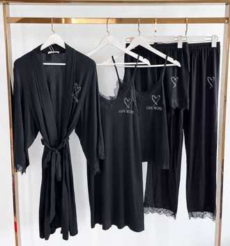 Домашняя одежда Виктория Сикрет 5в1 цвет черный