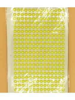 Стикеры для творчества,  полубусины, 6 мм, цвет светло желтый