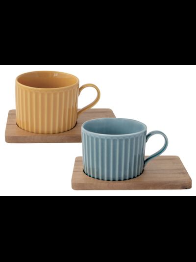 Набор кружек Время отдыха, синяя, жёлтая, 0,25 л, 2 шт