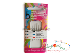 04883 PONY Иглы для вышивания и бисера № 10-12 уп.6 шт