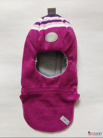 Шапка-шлем "полоска"  19101-02, цвет фуксия,розовый,белый р. 48-50