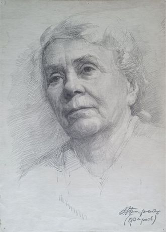 "Женский портрет" бумага карандаш Фирсов А.П. 1960-е годы