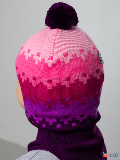 Шапка-шлем  20101-06, цвет сливовый,сиреневый,розовый р. 50-52