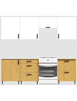 Кухня Эконом 1,8 метра (600х600х600) Цвет: Белый/Дуб Сонома