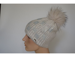 Шапка с помпоном Vizio 1005 CP  белая
