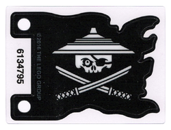 Plastic Flag 7 x 5 with White Ninjago Pirate on Black Background Pattern, n/a (24724)